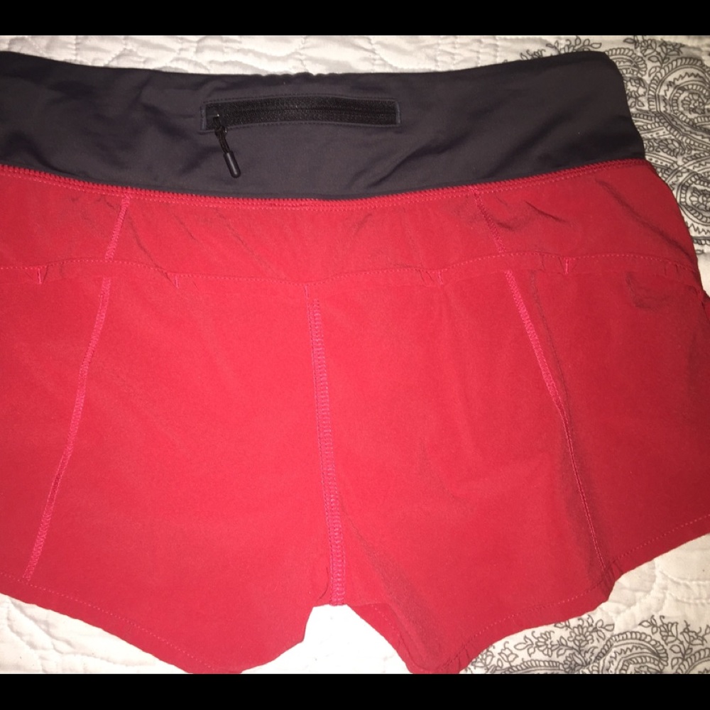 Rare Tango RED/Grey Waist Speed Shorts EUC Sz 2